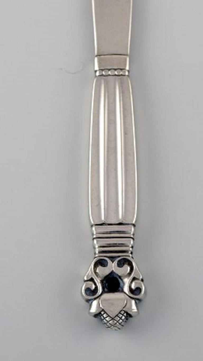 Art Deco Five Georg Jensen Acorn Butter Knives in All Sterling Silver For Sale