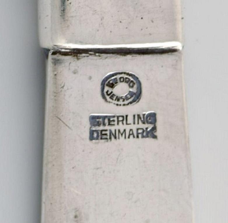 Danish Five Georg Jensen Acorn Butter Knives in All Sterling Silver For Sale
