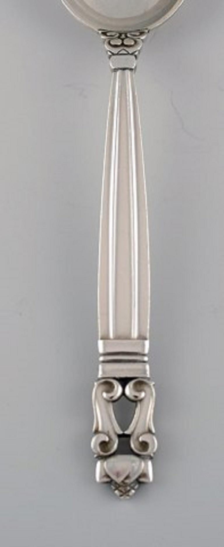 Art Deco Five Georg Jensen Acorn Children's Spoons in Sterling Silver