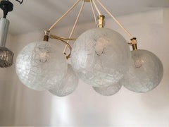 Five Glass Balls Orbit Chandelier from Doria Leuchten, 1960s