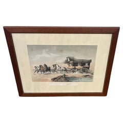 Antique Five-Horse Stagecoach, Signed Adam, Late 19th Century