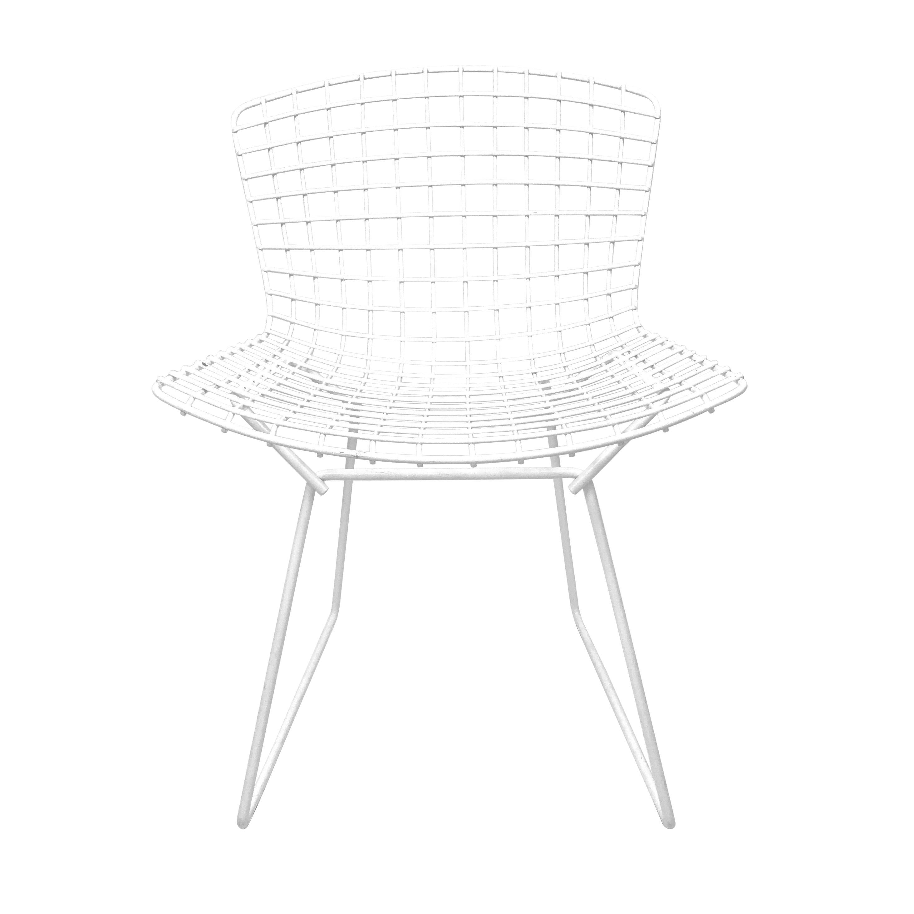 Five Iconic Harry Bertoia White Powder Coated Side Chairs Stamped Knoll