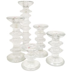 Vintage Five Iittala Festivo Candlesticks, Design by Timo Sarpaneva