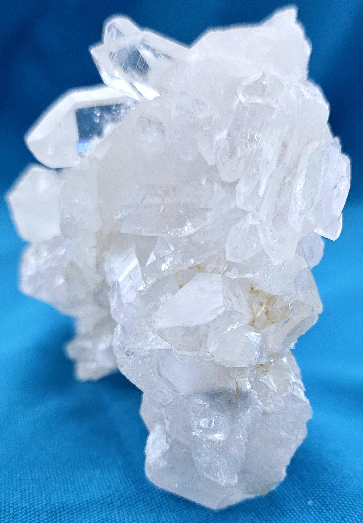 Five Inch Crystal Cluster Natural Specimen - Number 5  
UPDATE: Due to agreement with 1stDibs, we'll be staying through the end of the year.
This crystal cluster specimen measures about 5 x 3.5 x 2  inches.
It is a complex cluster with mostly clear