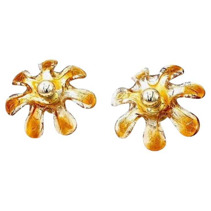 Cinque focaccine da parete in vetro di Murano degli anni '70 di Mazzega Murano in vendita