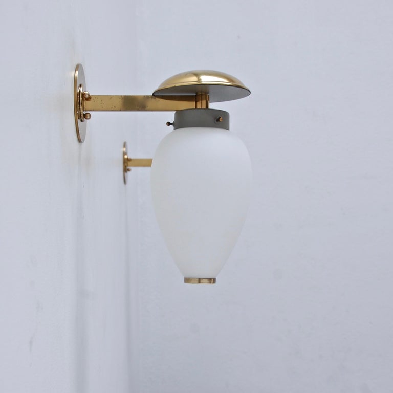 Five Italian Dome and Glass Sconces at 1stDibs