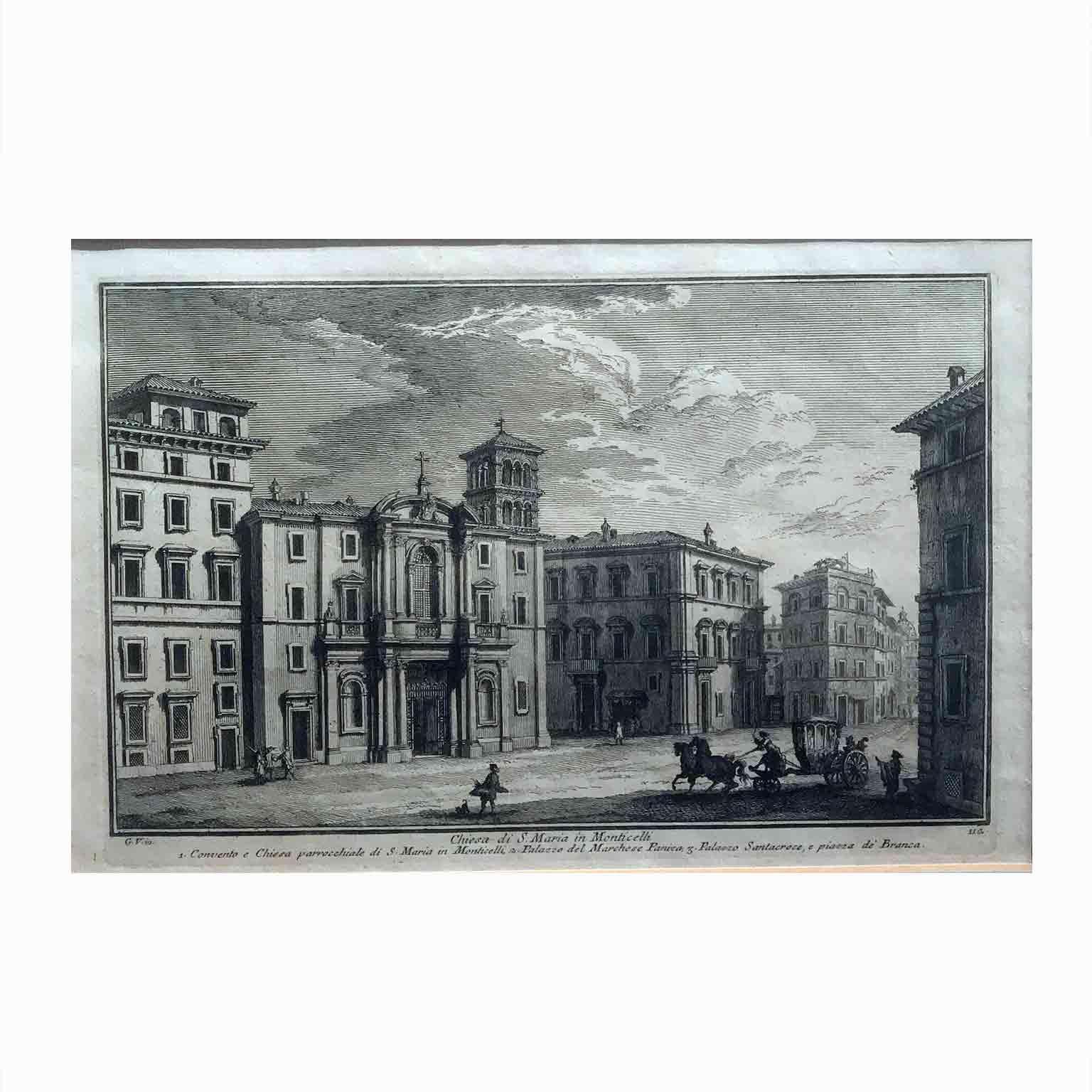 Etched 18th Century Italian Grand Tour Etchings Five Rome Views by Giuseppe Vasi 