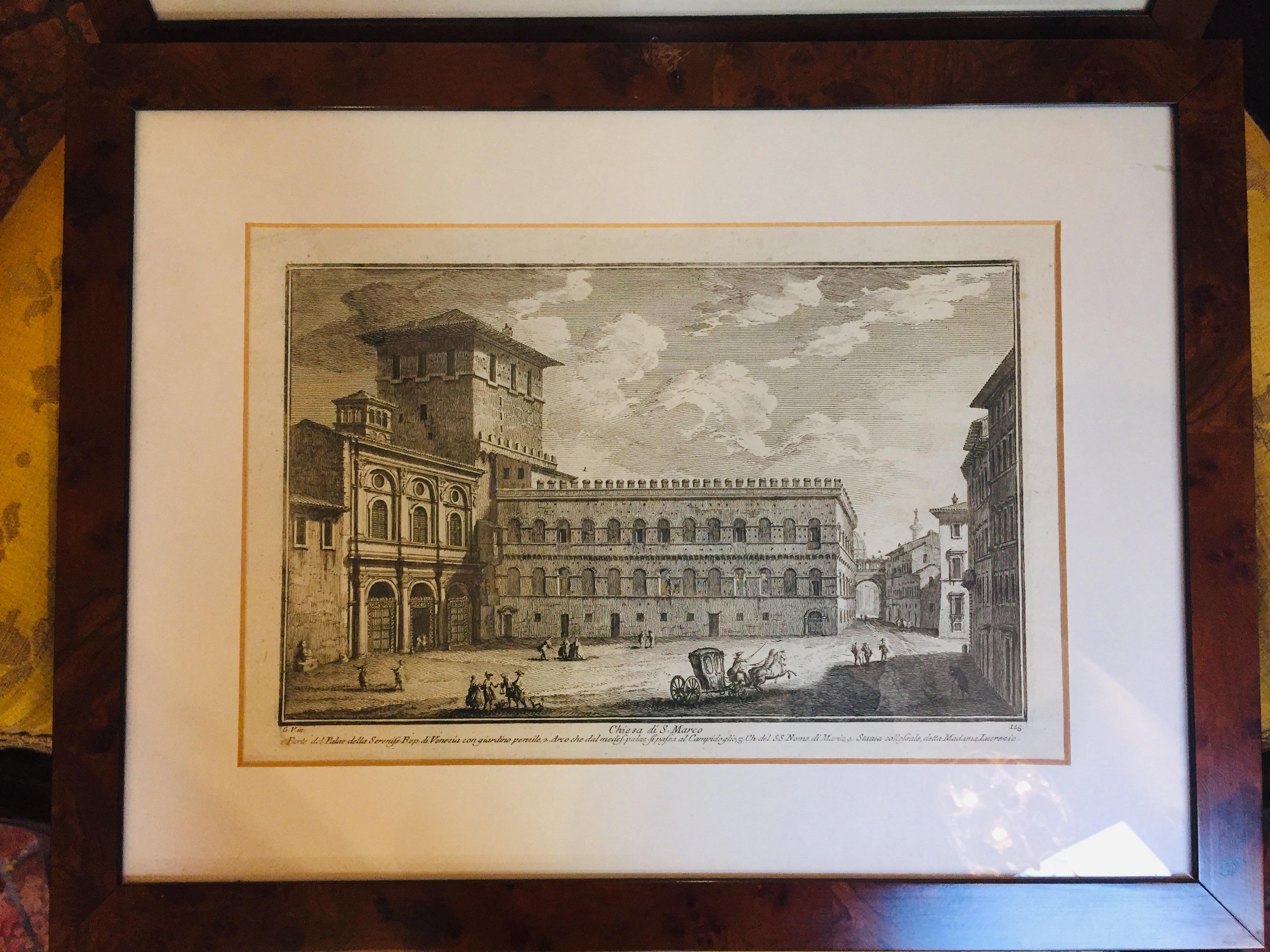 18th Century Italian Grand Tour Etchings Five Rome Views by Giuseppe Vasi  3