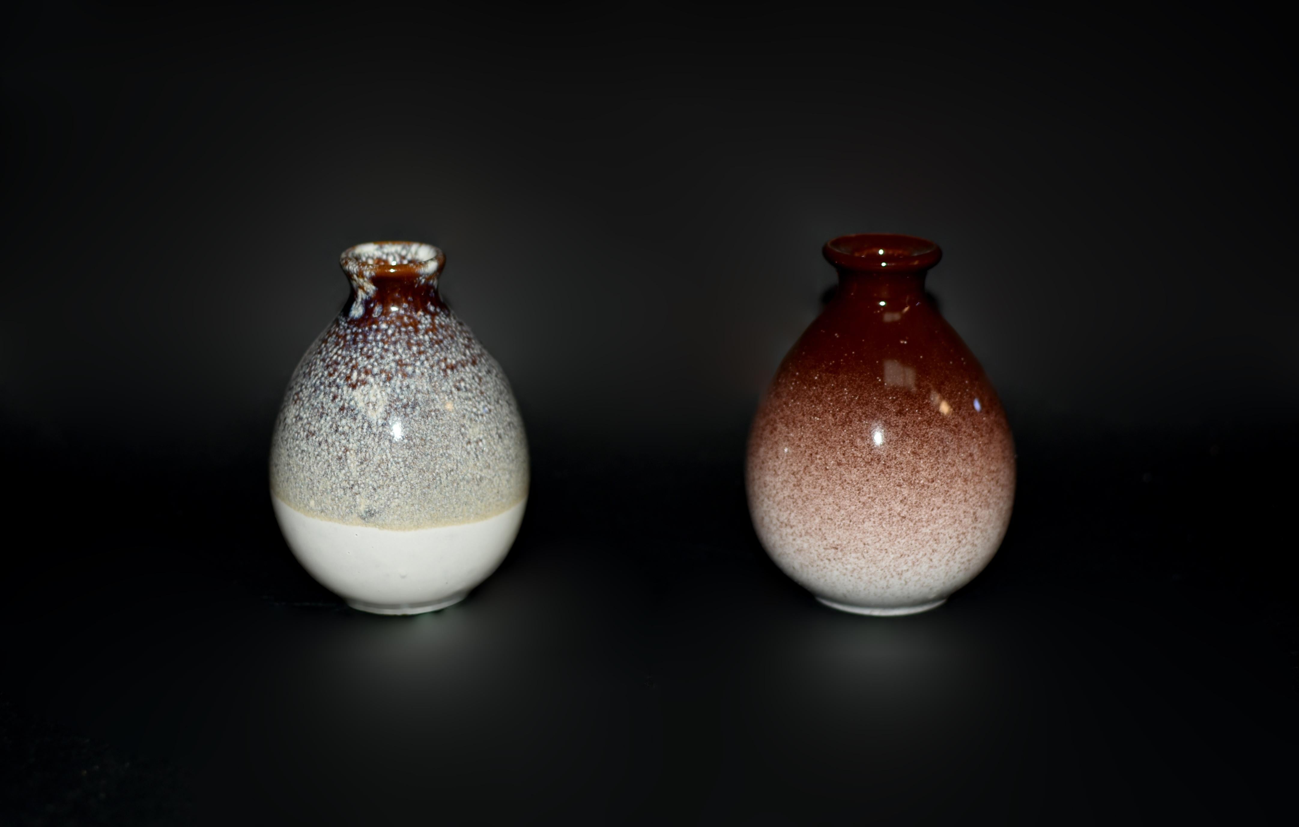 Cinque bottiglie di vino in ceramica giapponese Jian Vases Red Gradient in vendita 6