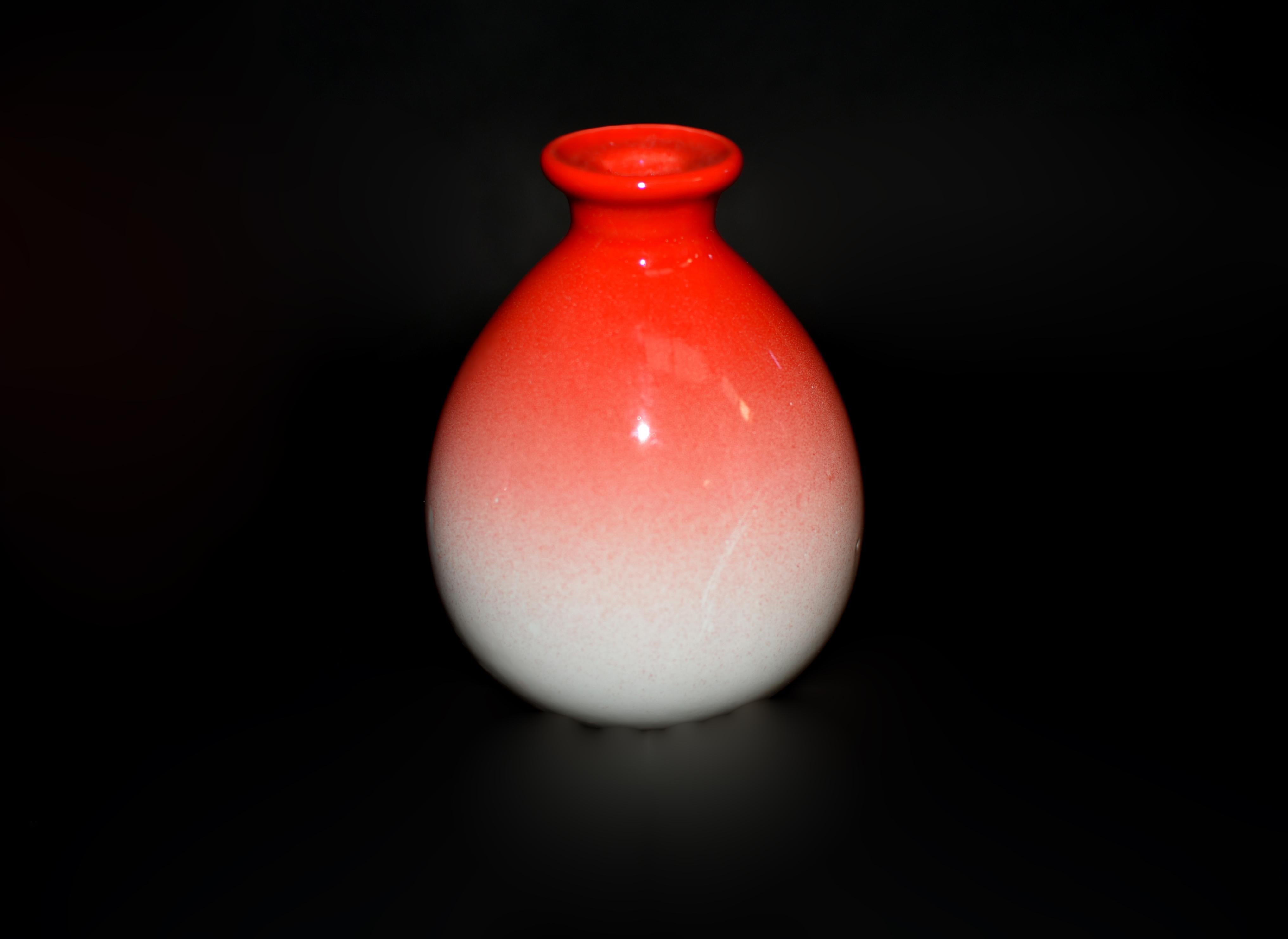 Cinque bottiglie di vino in ceramica giapponese Jian Vases Red Gradient In condizioni ottime in vendita a Somis, CA