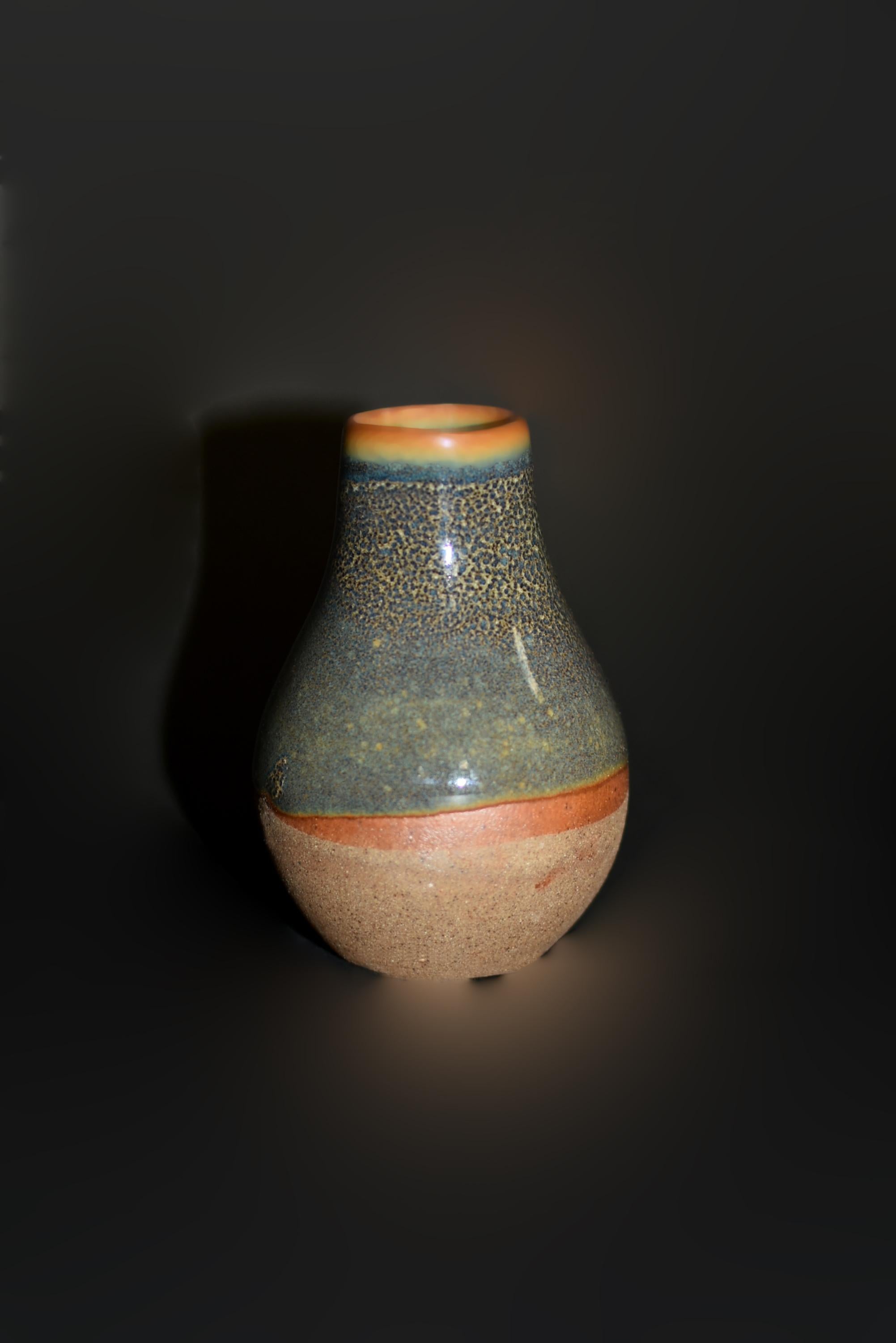 Five Japanese Wabi Sabi Small Glazed Pottery Vases  11