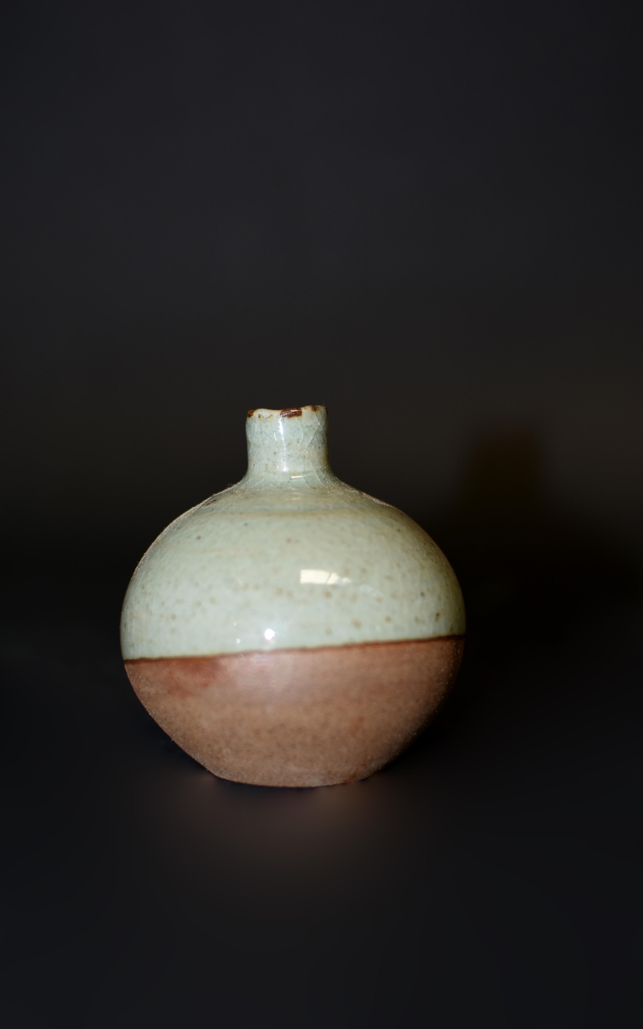Five Japanese Wabi Sabi Small Glazed Pottery Vases  2