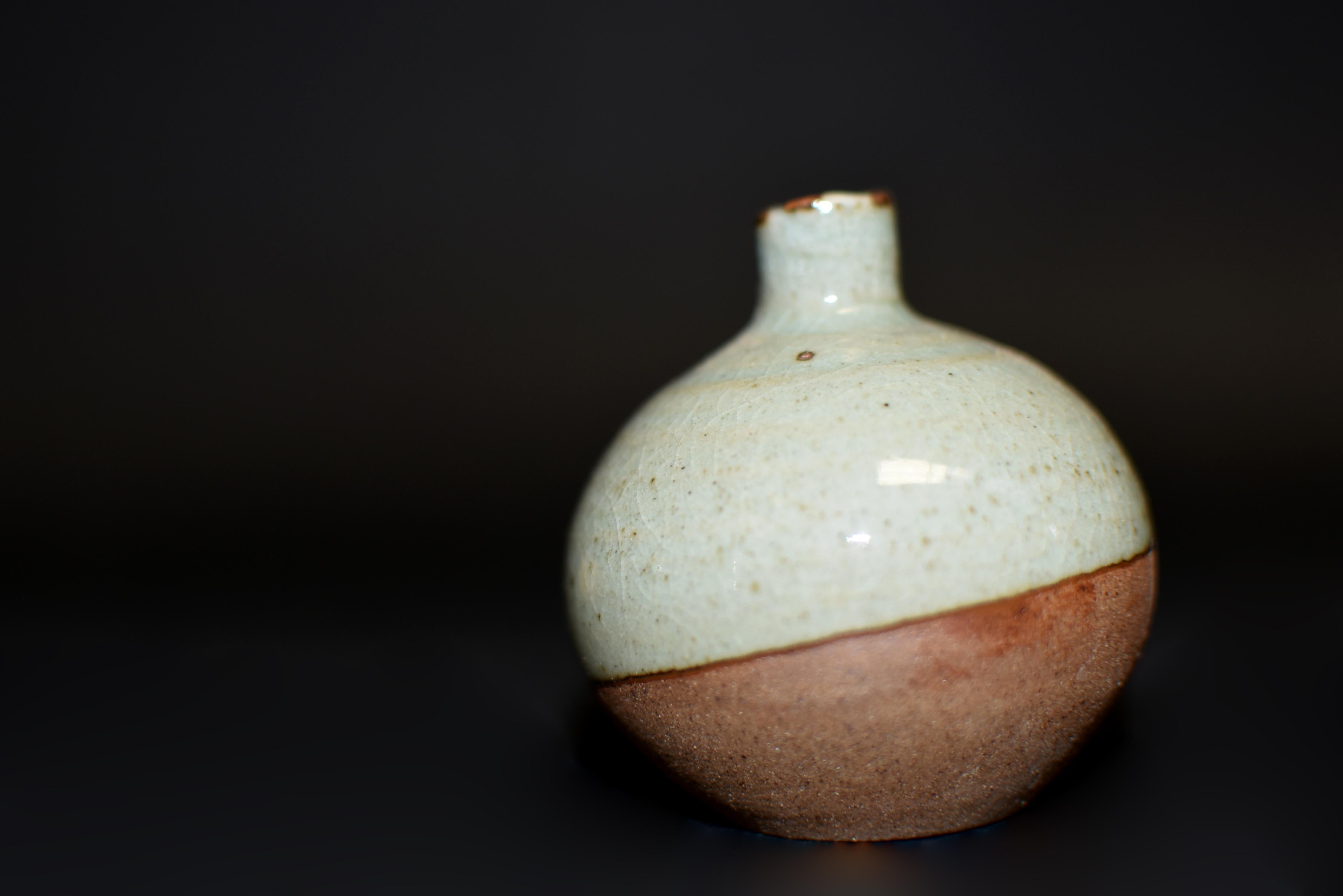 Five Japanese Wabi Sabi Small Glazed Pottery Vases  3