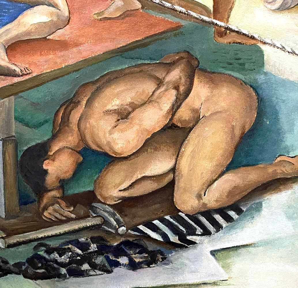 Américain « Five Josephs », importante peinture Art Déco avec nus masculins, Provincetown, années 1930 en vente