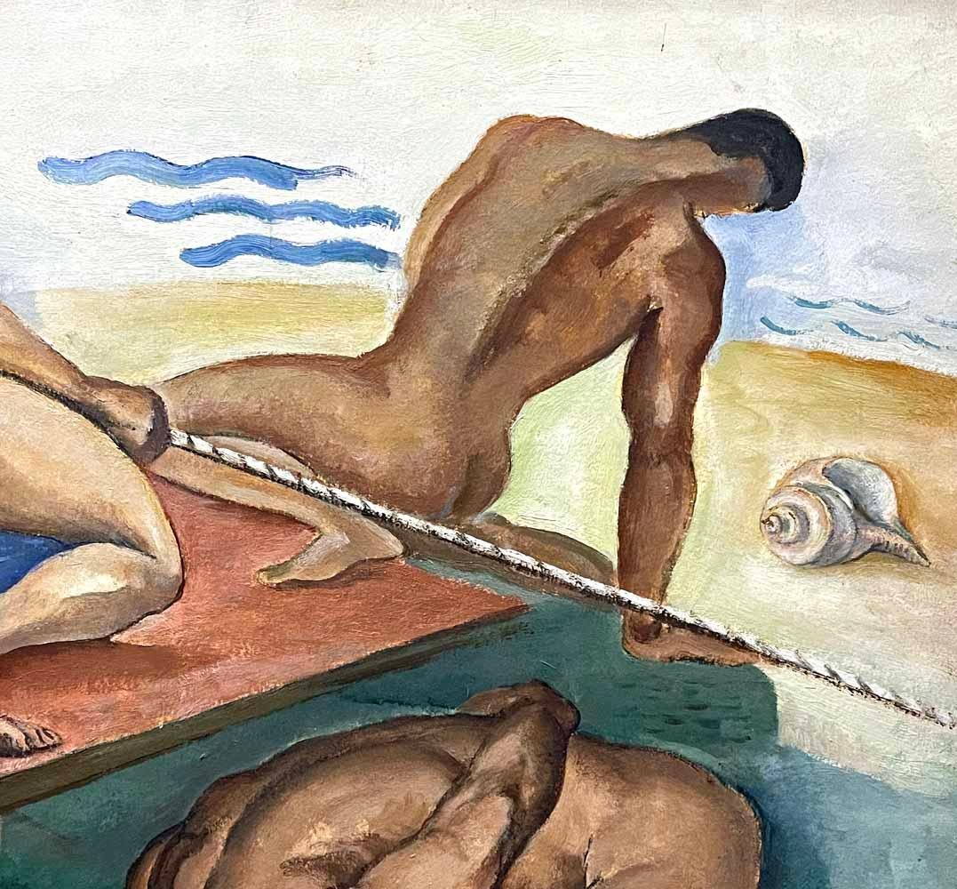 Peint « Five Josephs », importante peinture Art Déco avec nus masculins, Provincetown, années 1930 en vente