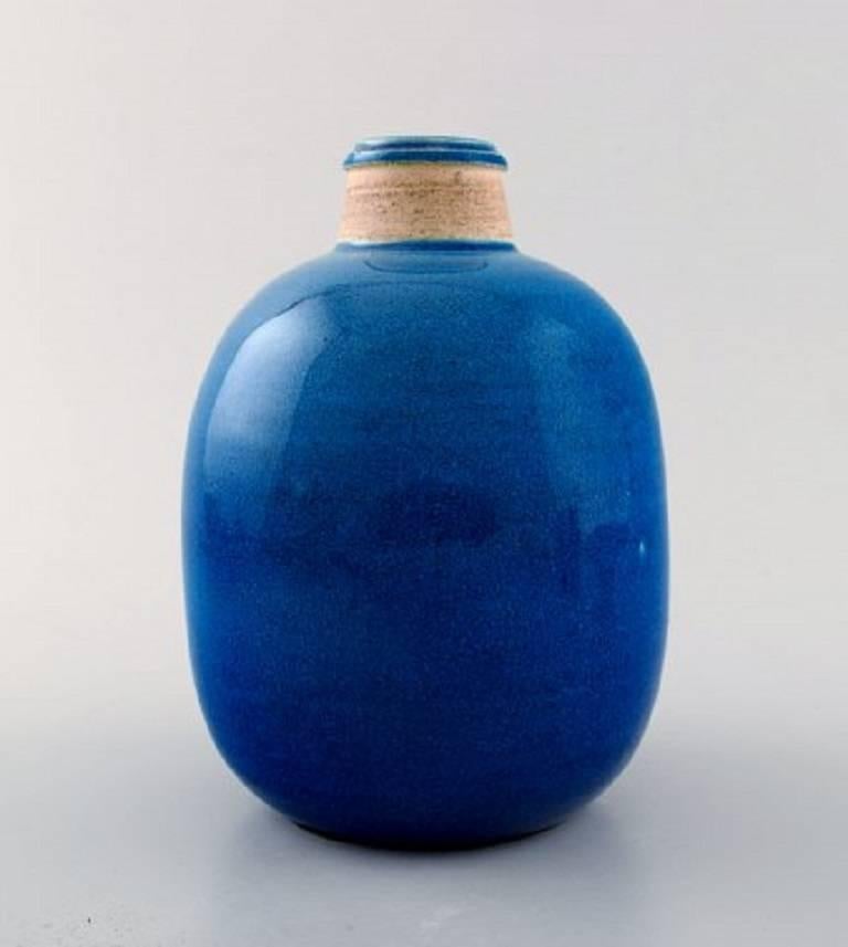 Danish Five Kähler Vases, Denmark, Glazed Stoneware Vases, Nils Kähler, 1960s