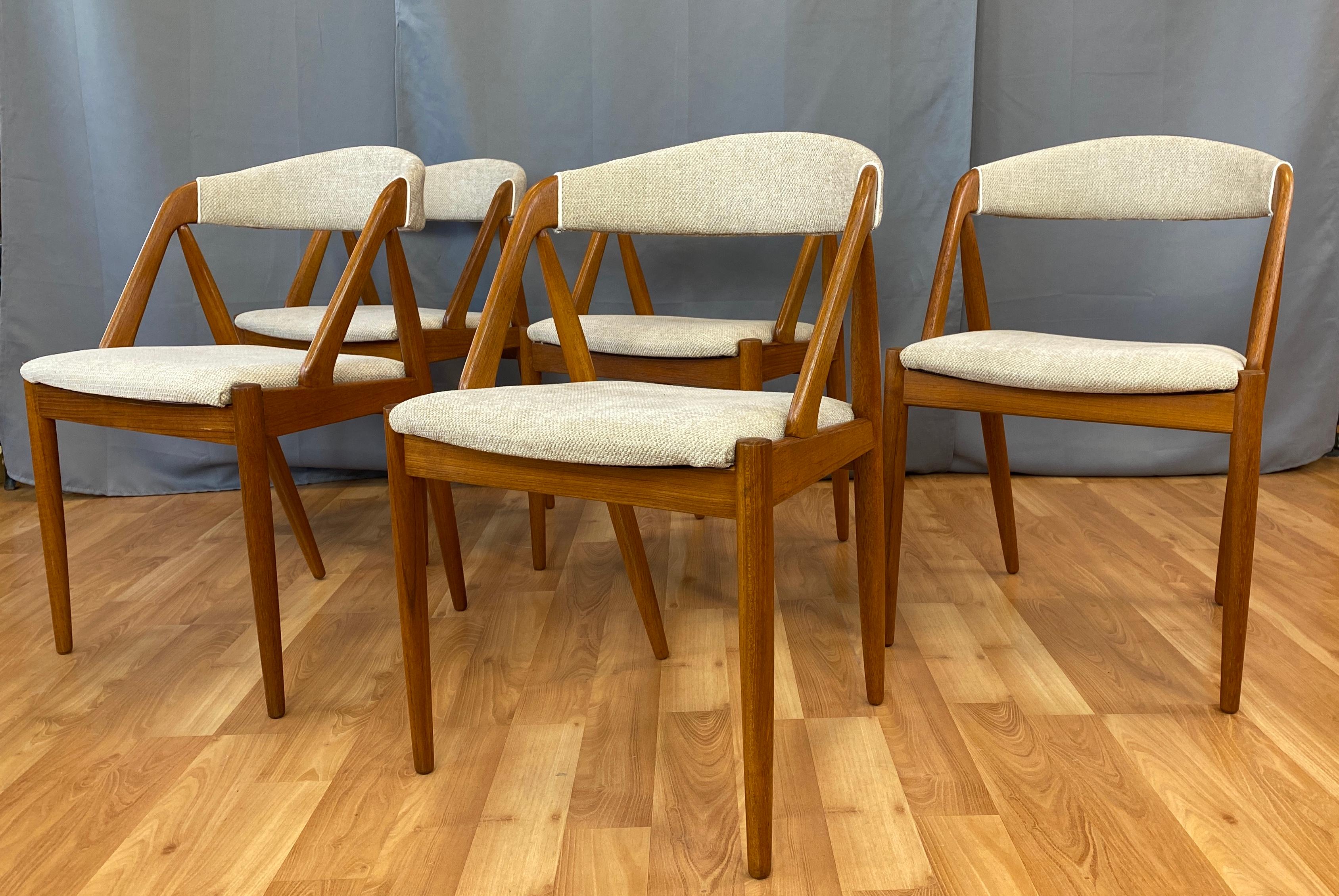 Scandinavian Modern Five Kai Kristiansen Designed Teak Model 31 Dining Chairs