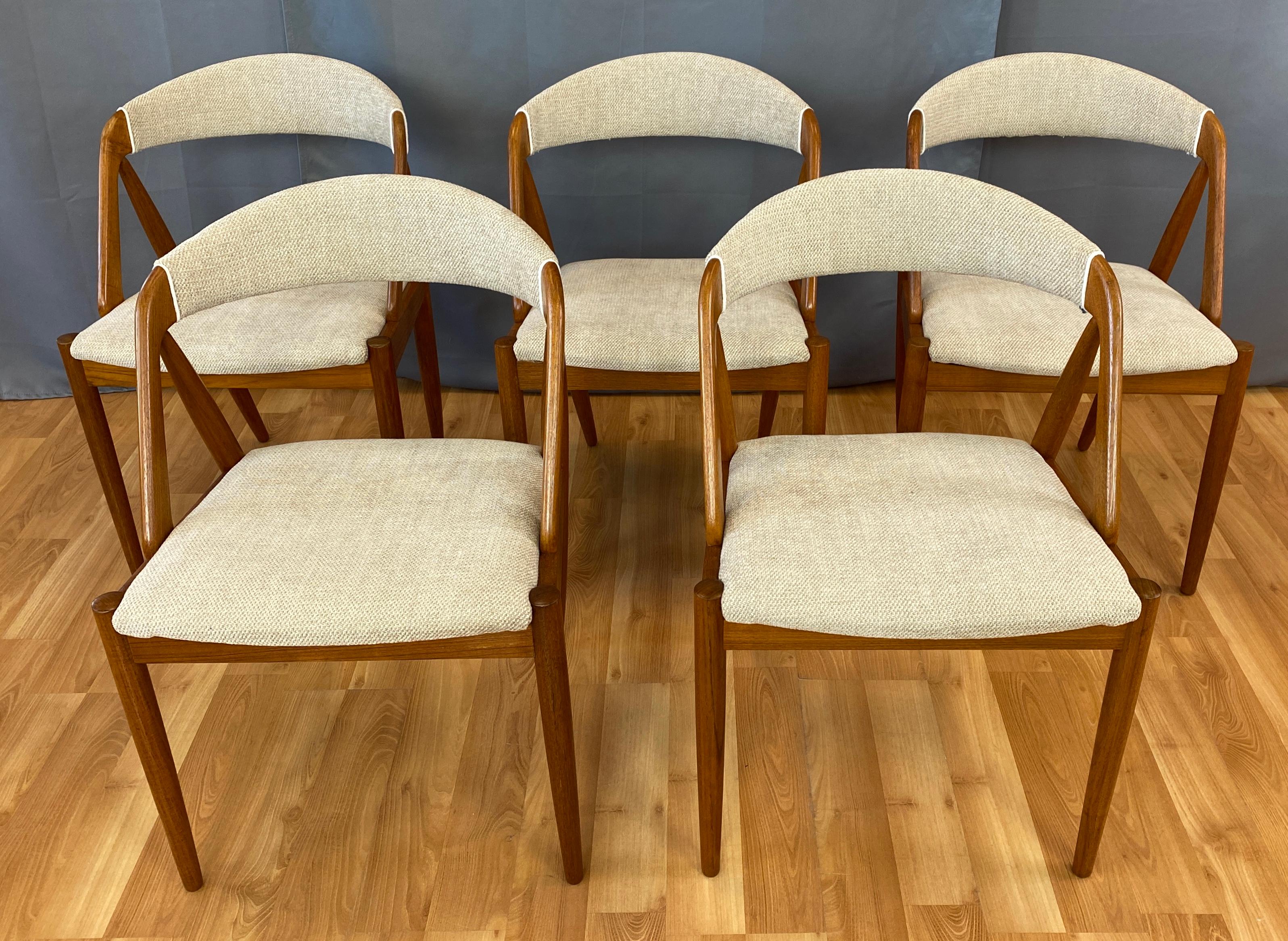 Danish Five Kai Kristiansen Designed Teak Model 31 Dining Chairs