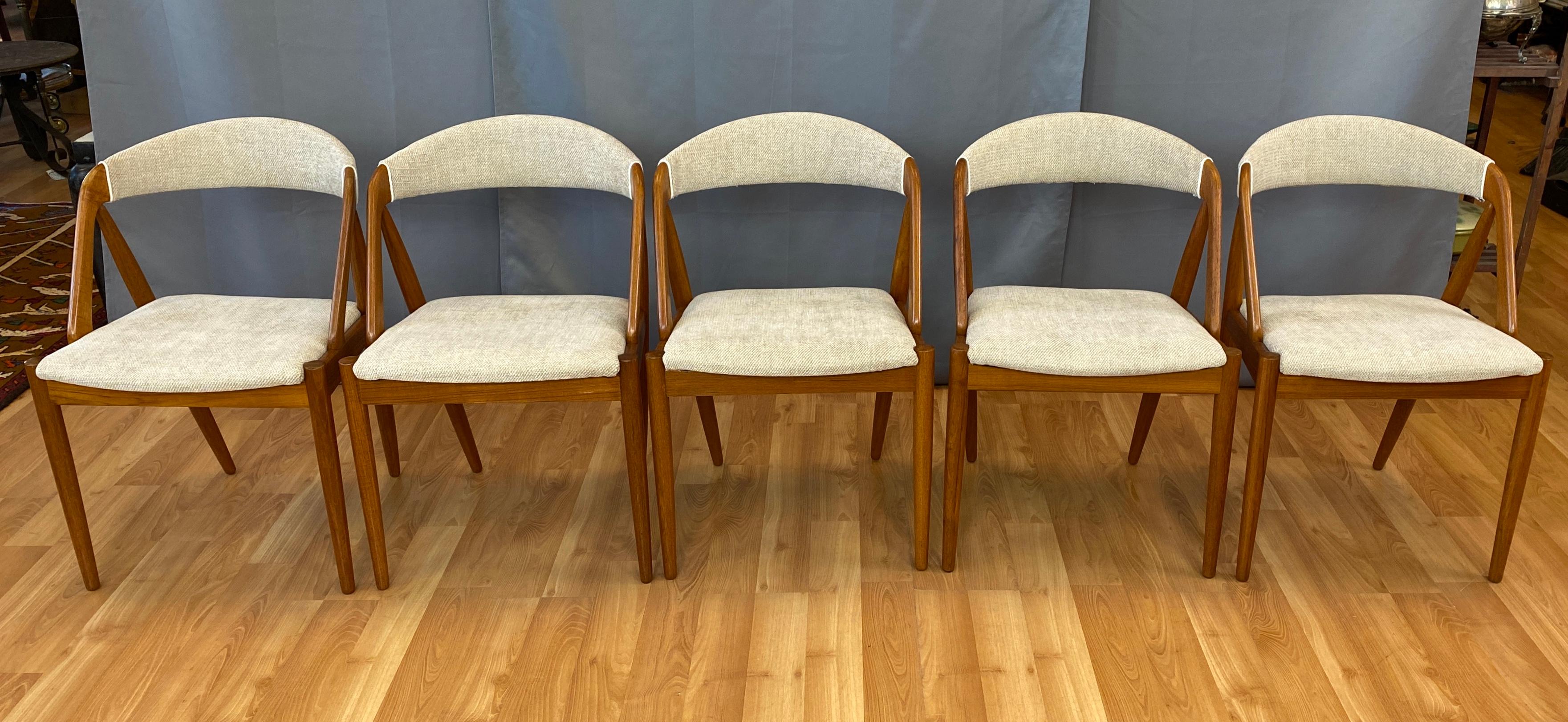 Mid-20th Century Five Kai Kristiansen Designed Teak Model 31 Dining Chairs