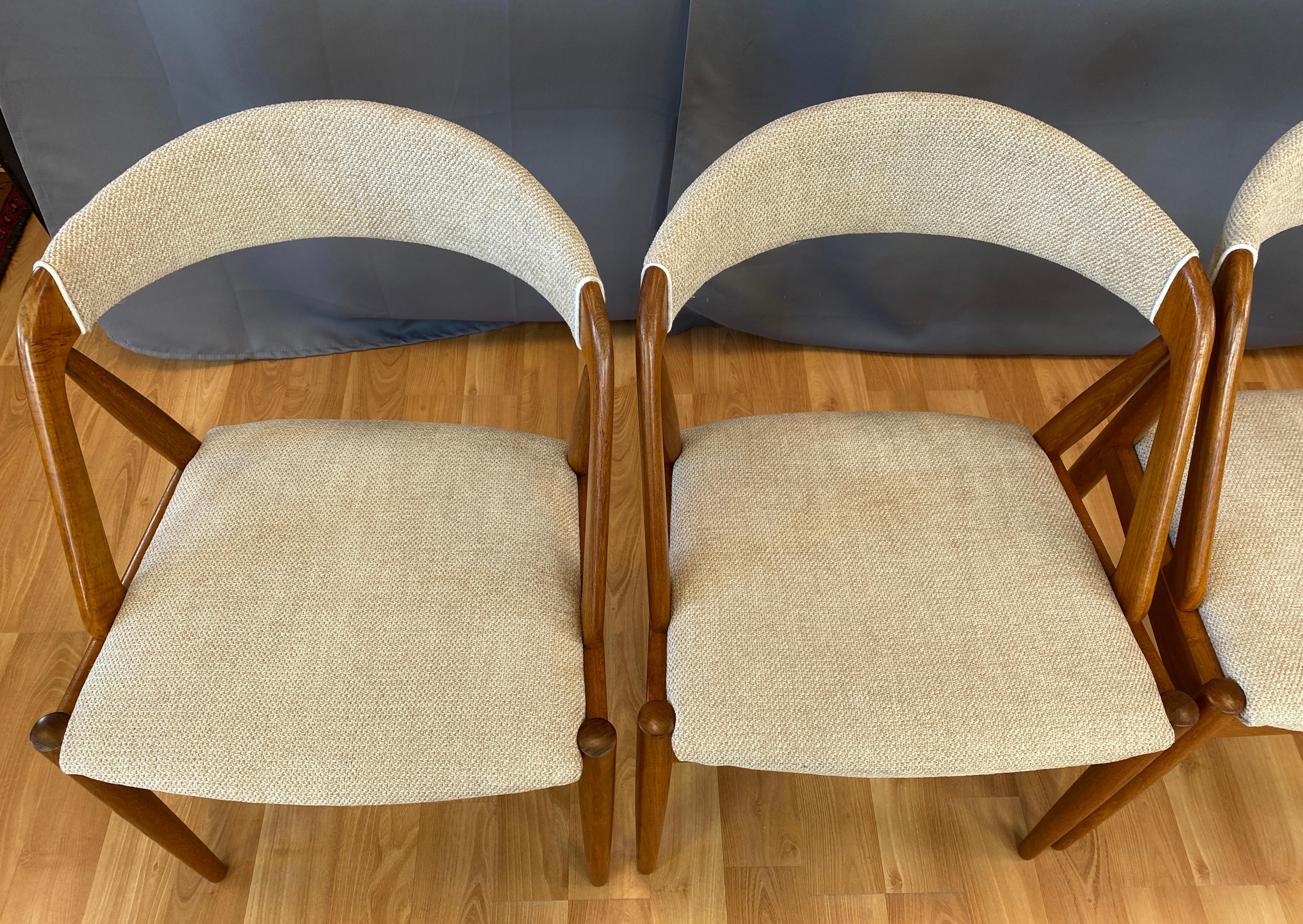 Fabric Five Kai Kristiansen Designed Teak Model 31 Dining Chairs