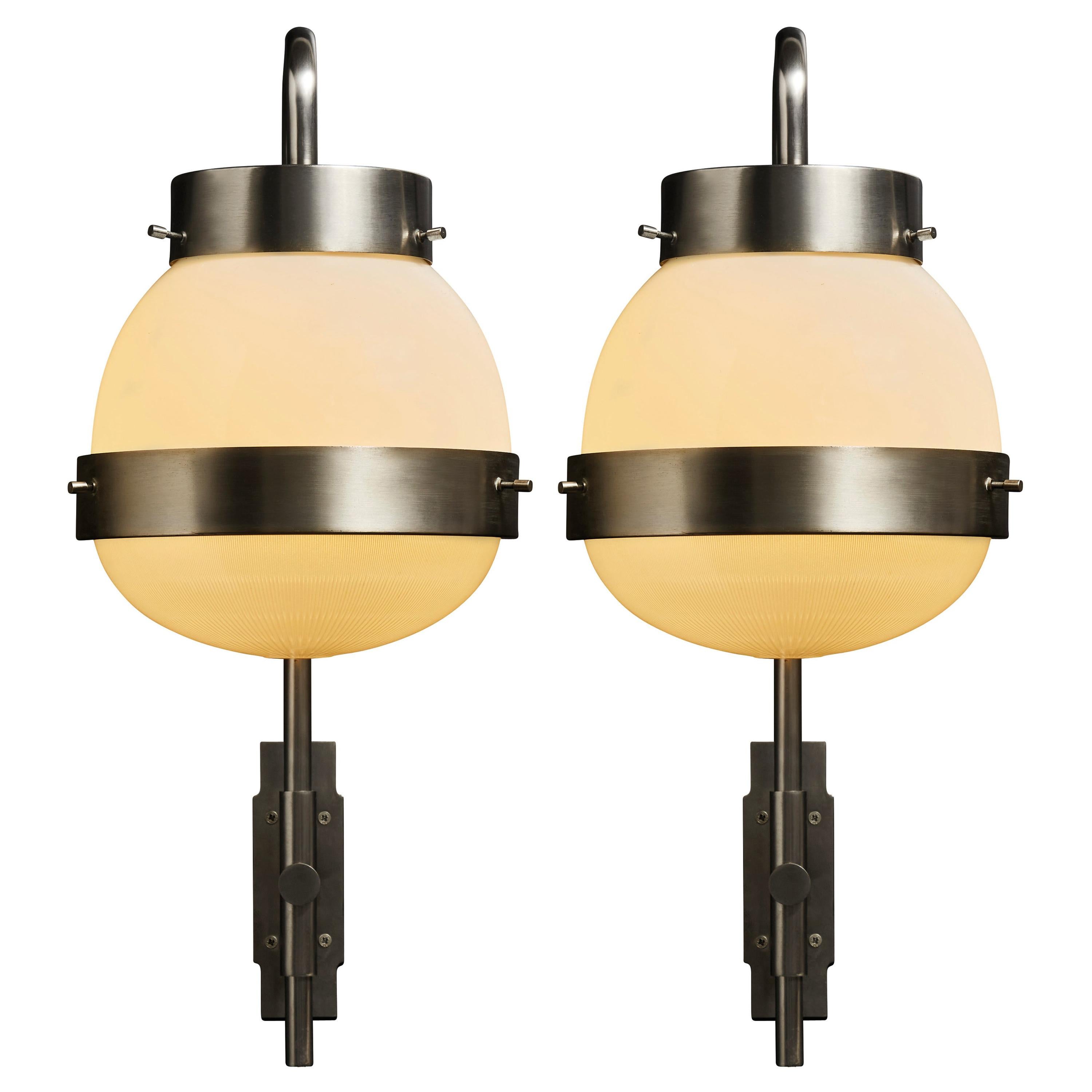 Five Large Delta Wall Sconces by Sergio Mazza for Artemide
