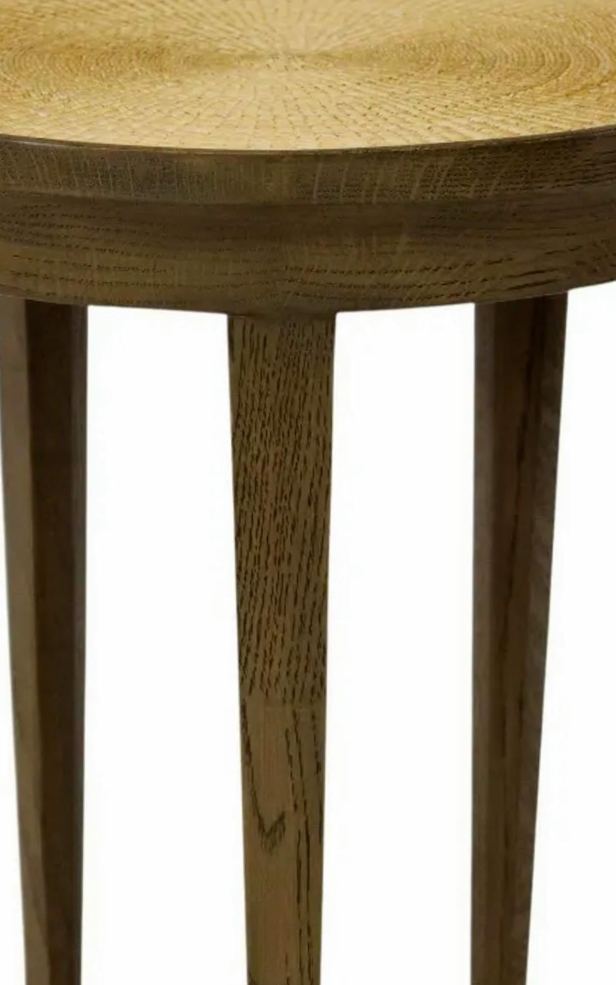 Five Leg Painted Wood & Wicker Occasional Table In Good Condition For Sale In Forney, TX