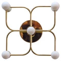 Fünflampige Wandleuchte aus Messing von Leola, 1970