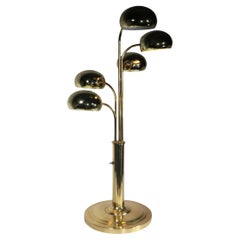 Five Light Brass Orb Table Lamp Circa `1970's att. to Robert Sonneman