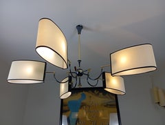 Five-light circular chandelier, R. Lunel, circa 1950