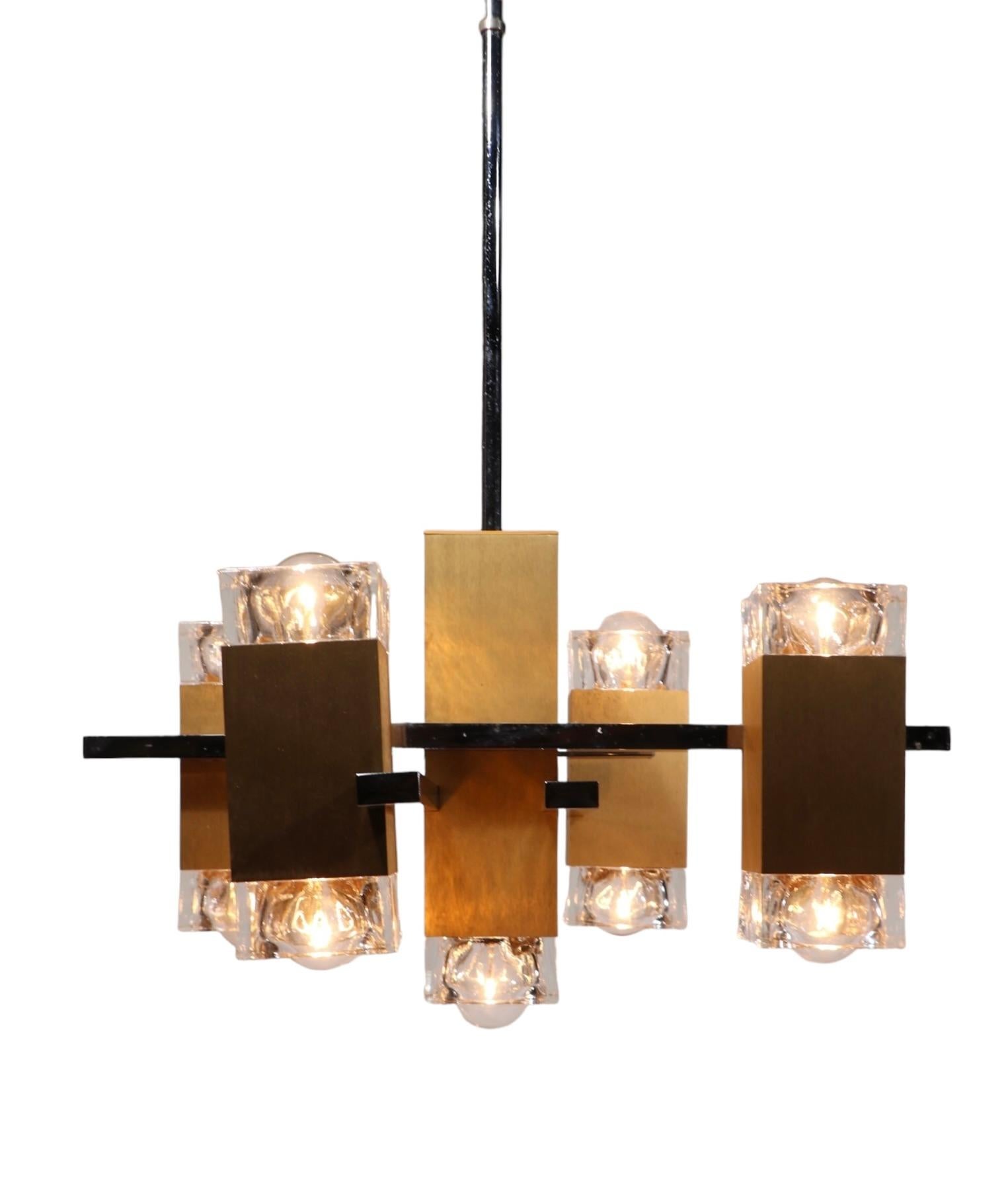 Cinco Luces Hollywood Regency Postmodern Five Light  Lámpara Sciolari c. 1970 en venta 10