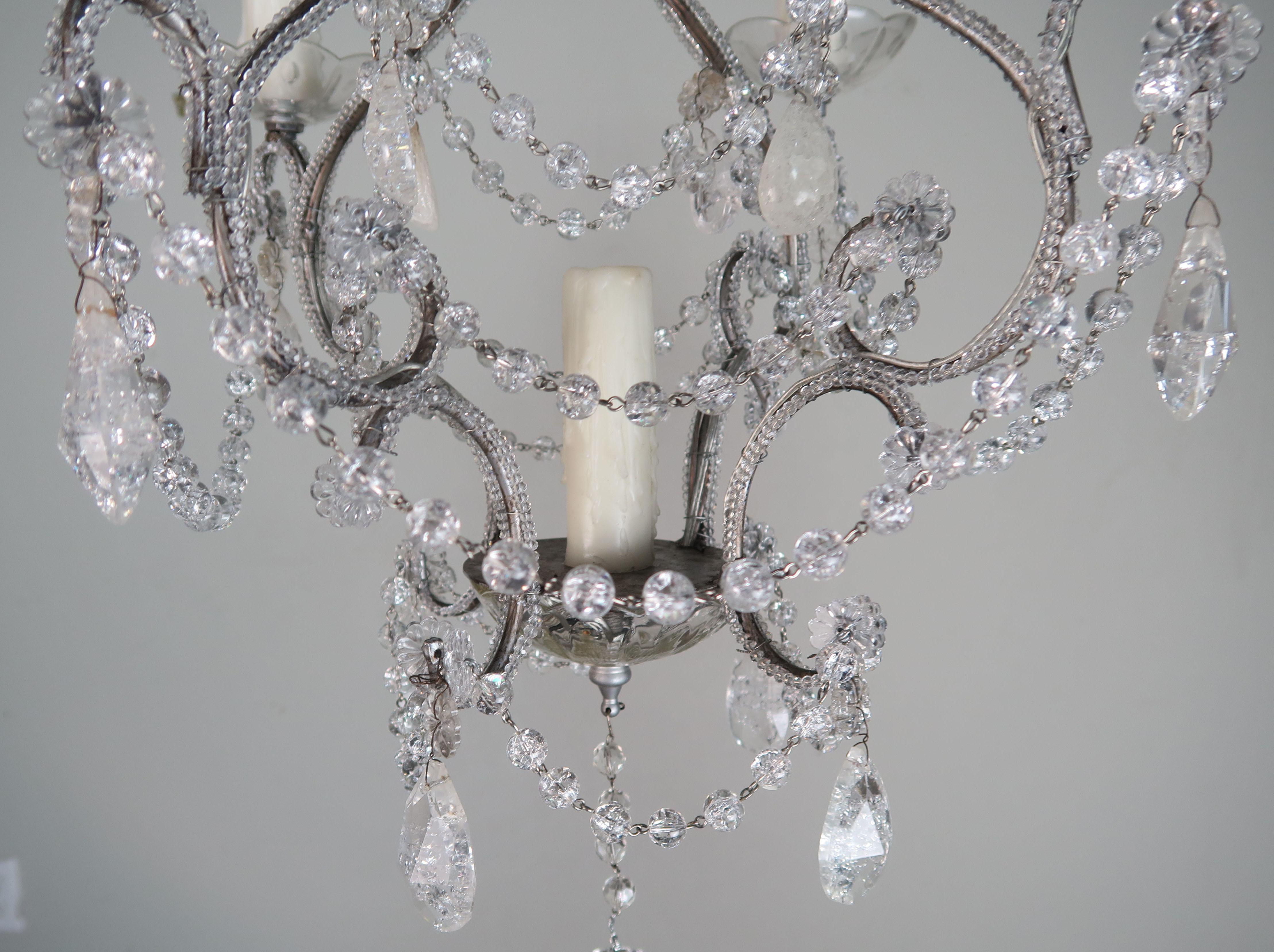 Five-Light Rock Crystal Beaded Chandelier 3