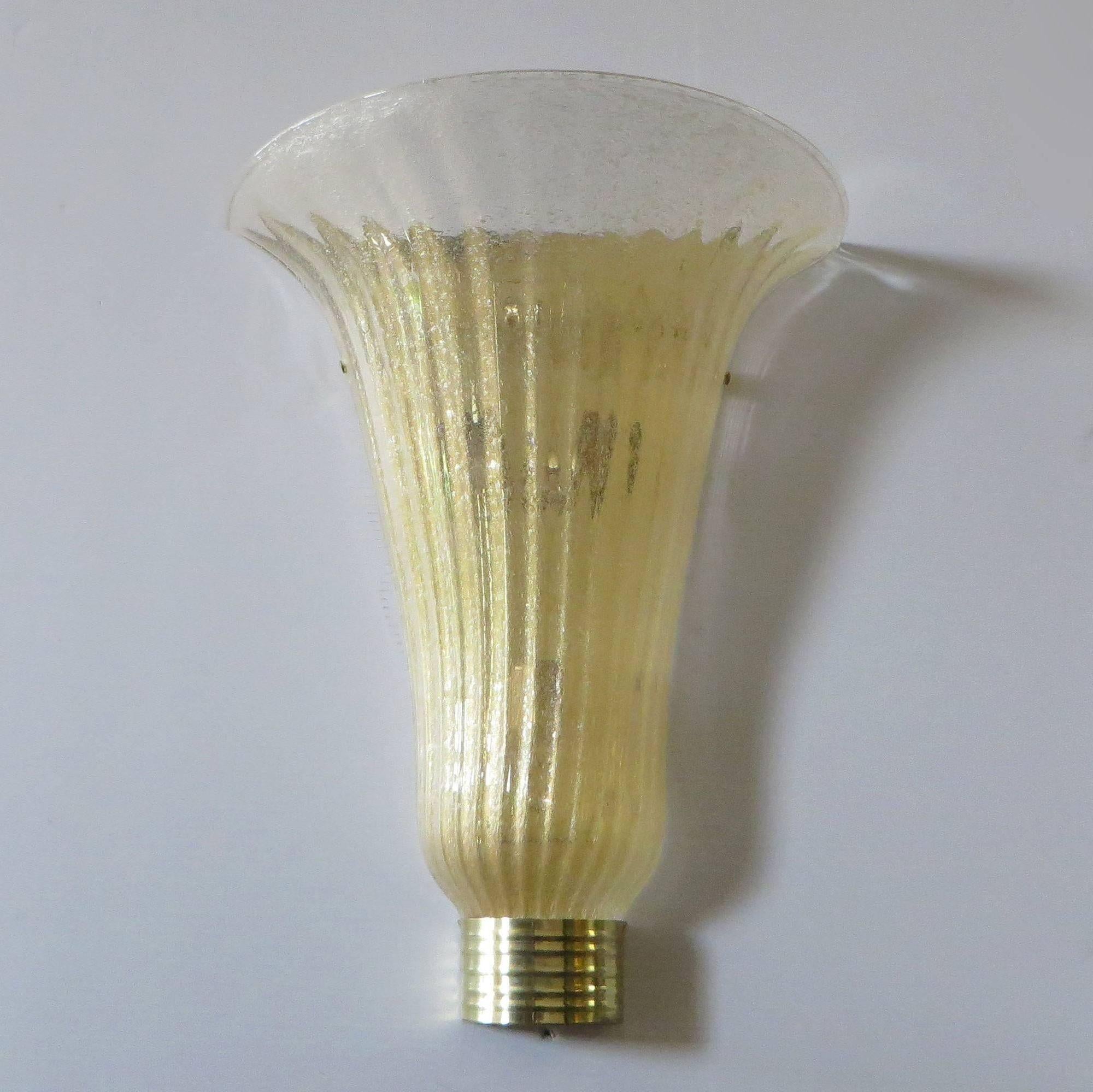 Late 20th Century Five Limited Edition Italian Sconces with Clear Murano Glass, 1980s For Sale