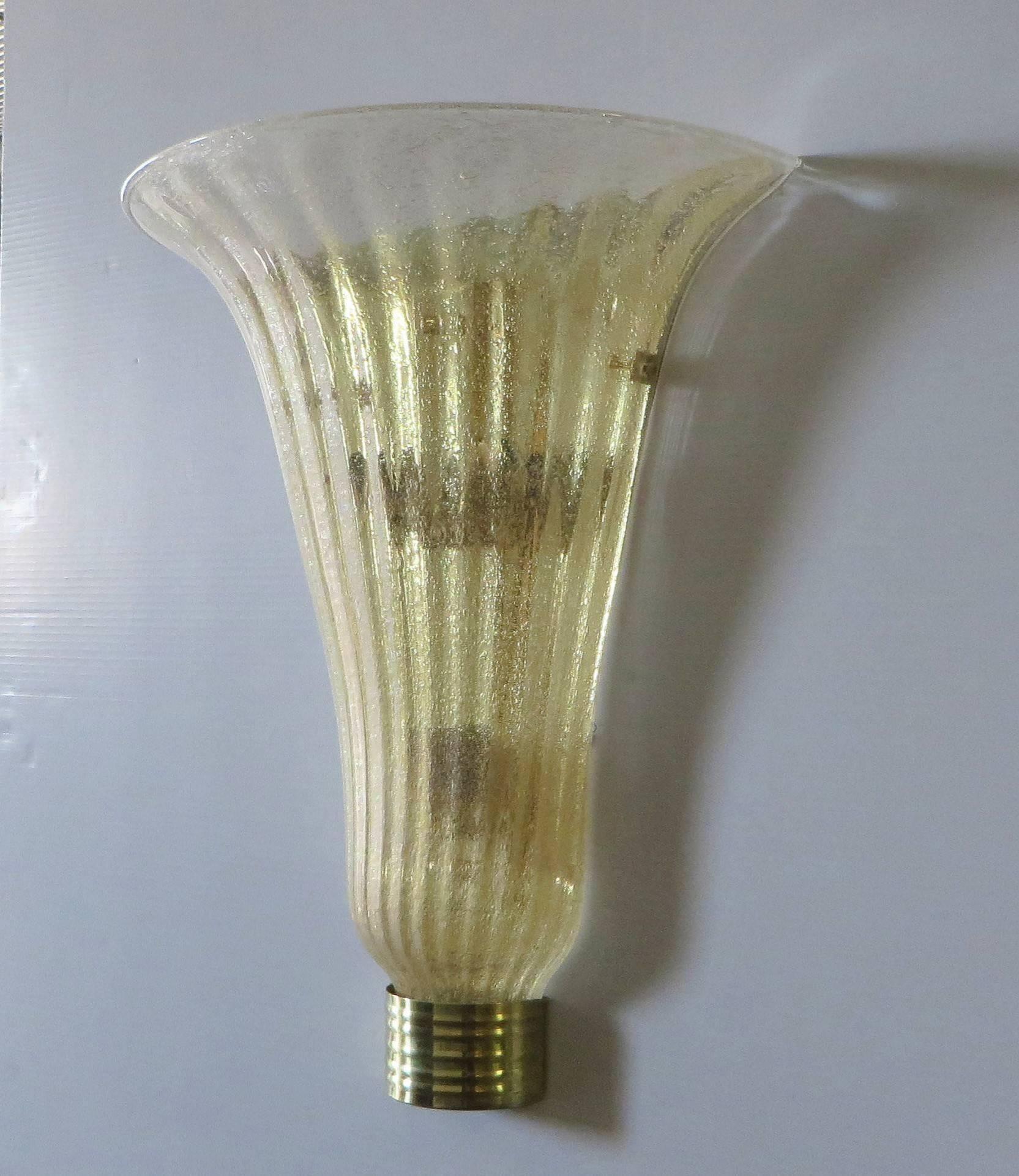 Five Limited Edition Italian Sconces with Clear Murano Glass, 1980s For Sale 1