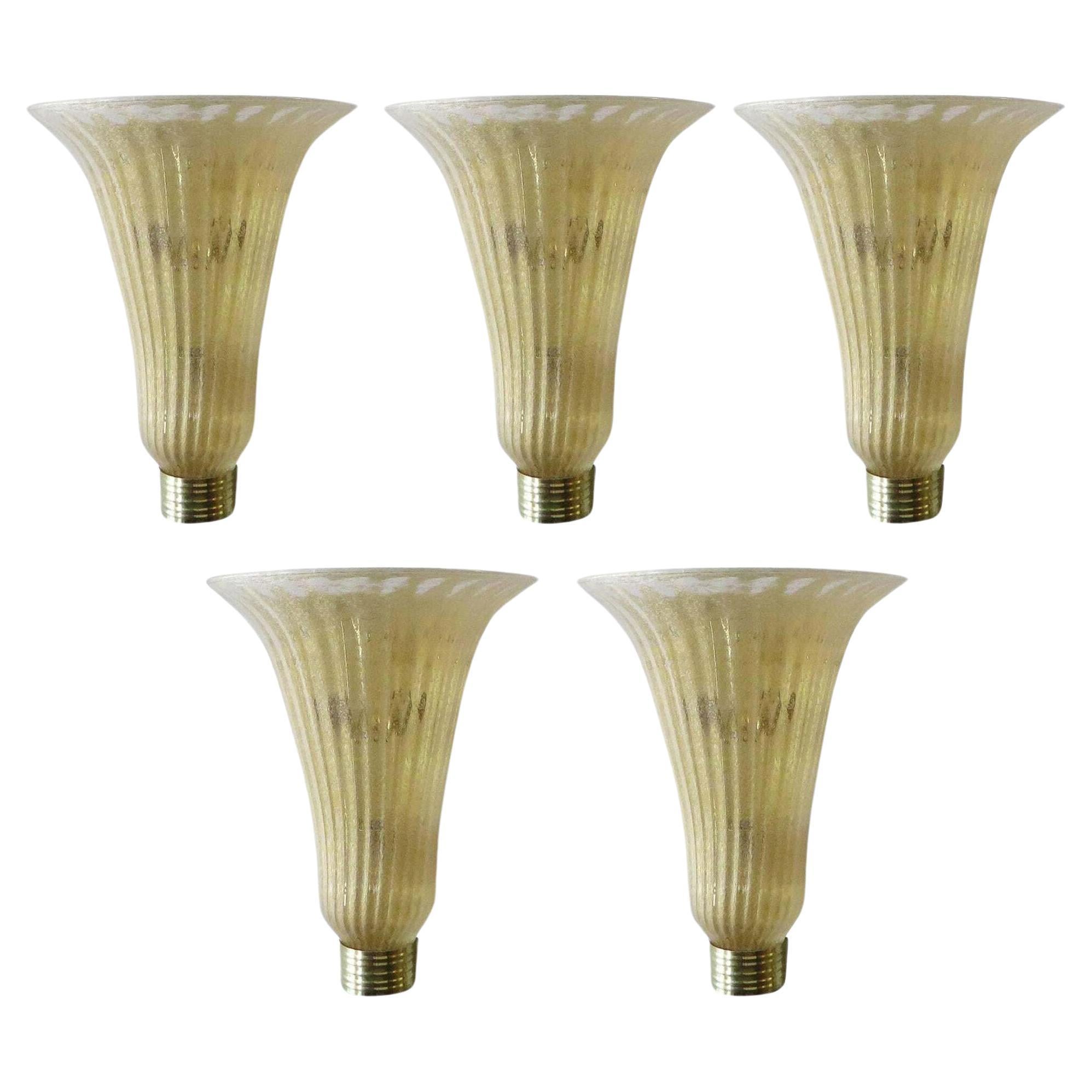 Five Limited Edition Italian Sconces with Clear Murano Glass, 1980s For Sale