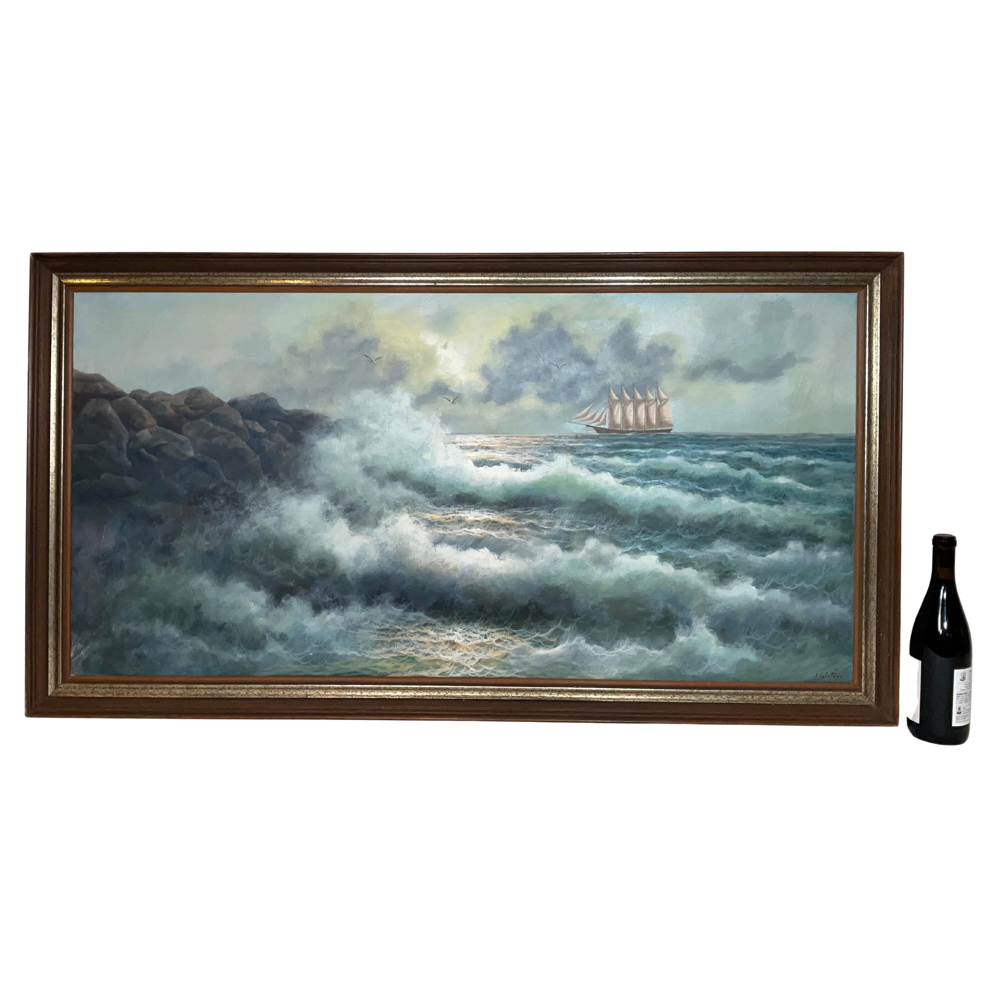 Pintura al óleo Goleta de cinco mástiles