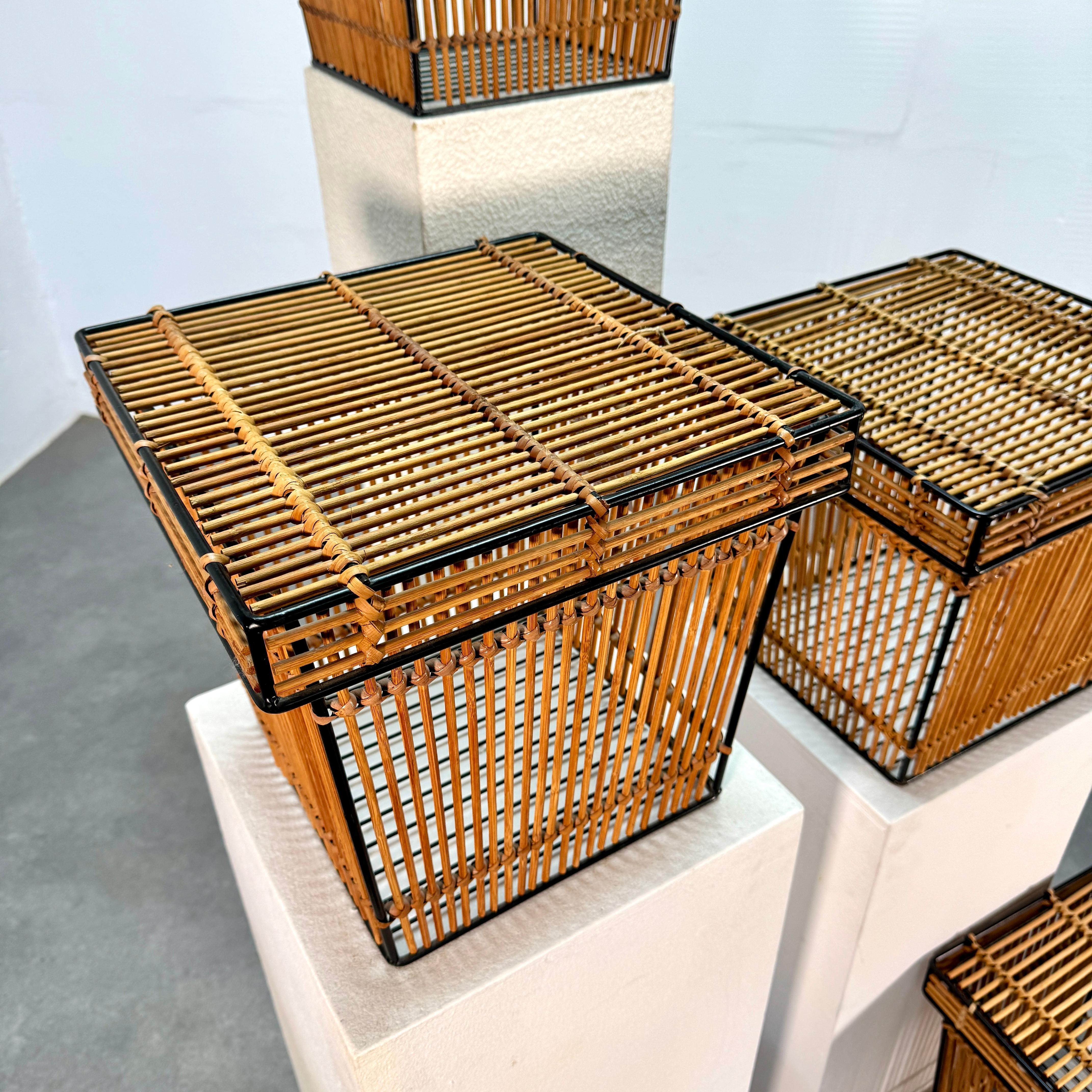 Mid-Century Modern Five Mid-Century storage baskets 'Rohé', Netherlands 1960s For Sale