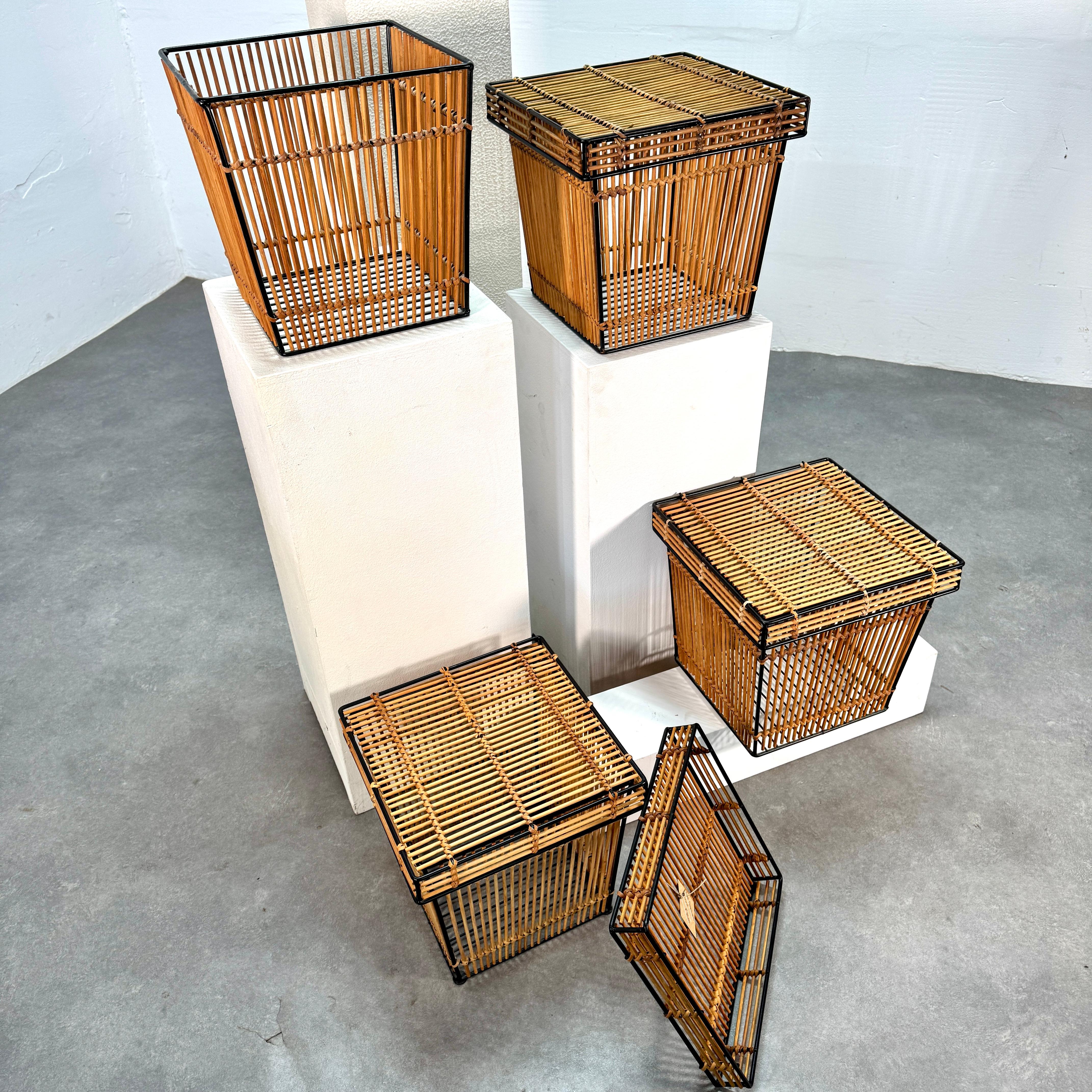 Dutch Five Mid-Century storage baskets 'Rohé', Netherlands 1960s For Sale