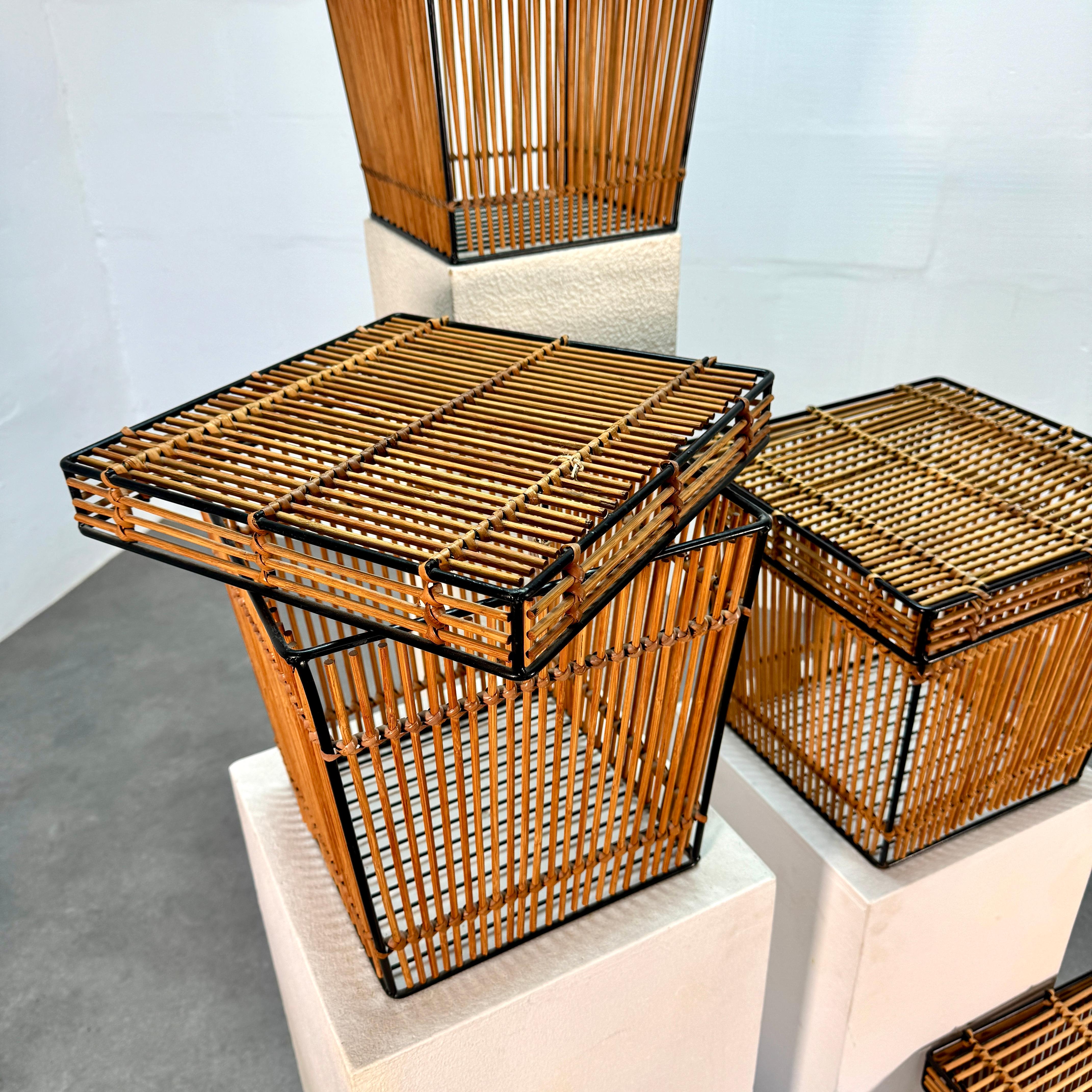 Five Mid-Century storage baskets 'Rohé', Netherlands 1960s In Good Condition For Sale In CASTENRAY, NL
