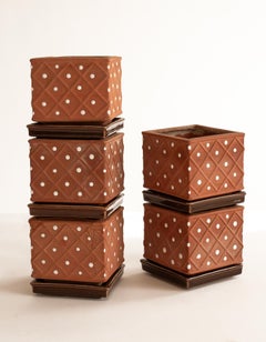 Five Mid-Century Terracotta Planters by Wilhelm Kåge for Gustavsberg