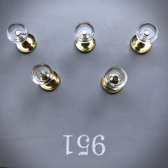 Five Midcentury Fontana Arte Style Glass Coat Wall Hooks, 1960s, Italy