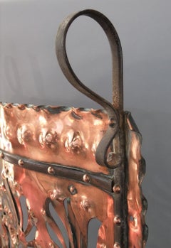 Five Mile Town by John Williams, Arts & Crafts Wrought Iron & Copper Fire Screen