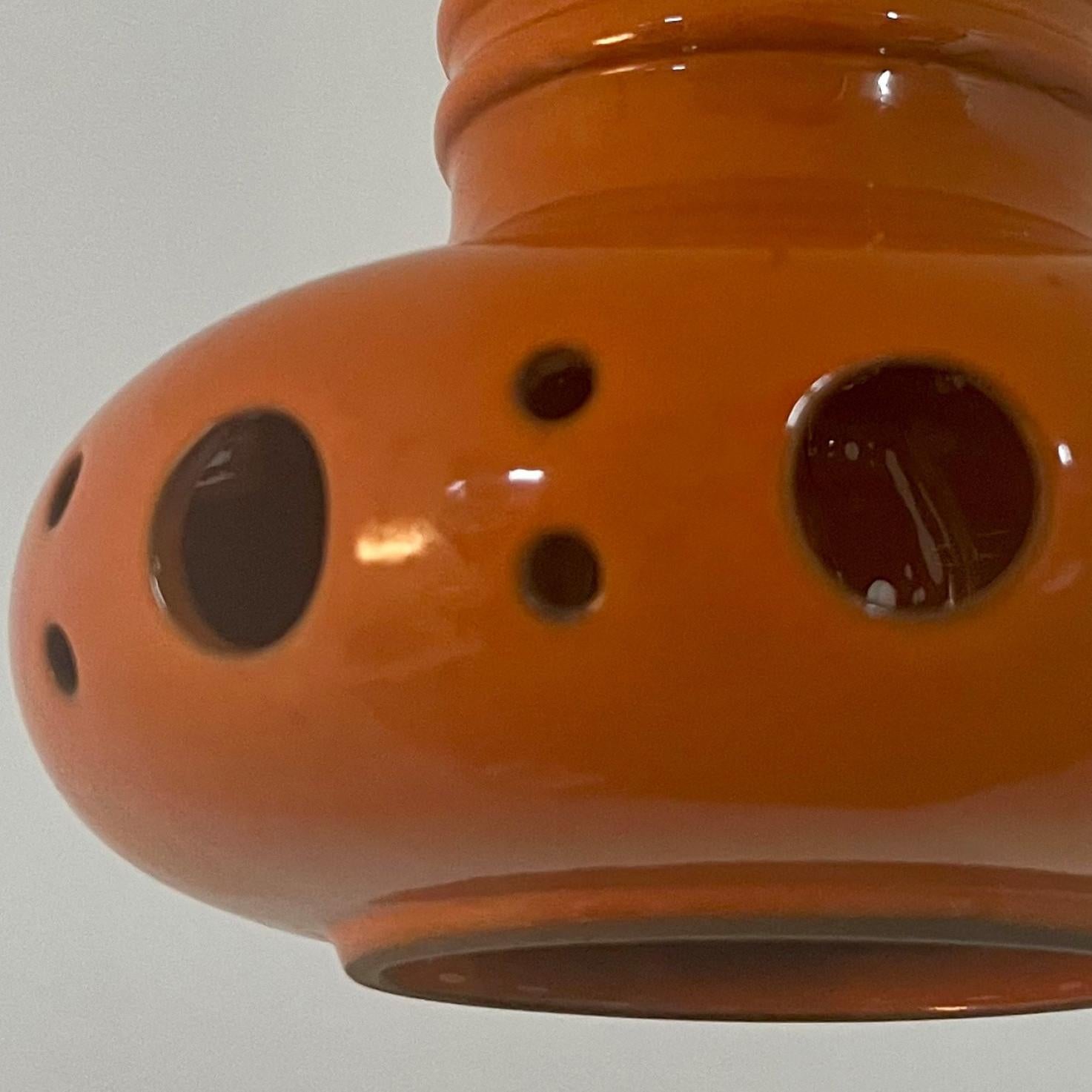 Fünf gemischt glasierte Keramik-Hängeleuchten, Deutschland, 1970er Jahre im Angebot 5