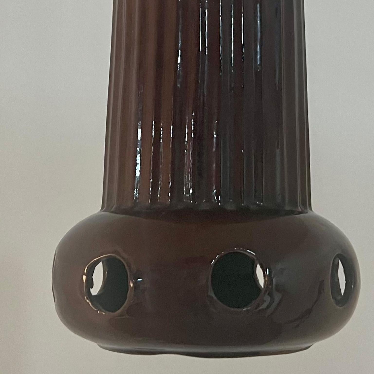 Fünf gemischt glasierte Keramik-Hängeleuchten, Deutschland, 1970er Jahre im Angebot 6
