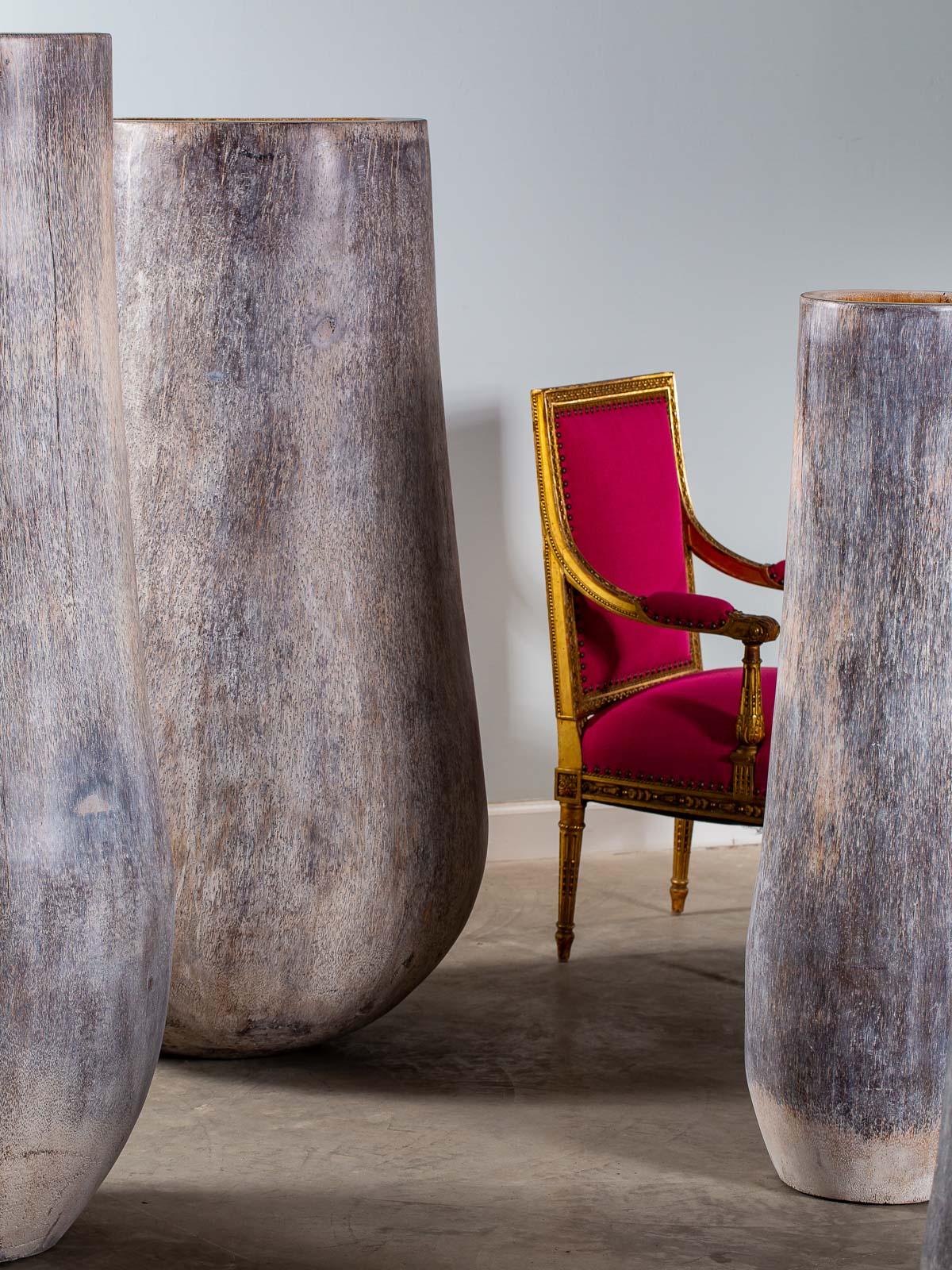 Five Organic Modern Palmwood Tree Sculptures Sumatra Indonesia For Sale 8