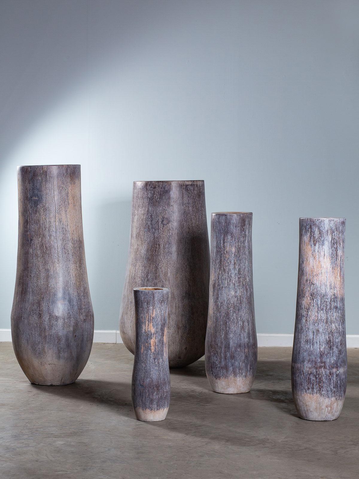Five Organic Modern Palmwood Tree Sculptures Sumatra Indonesia For Sale 14