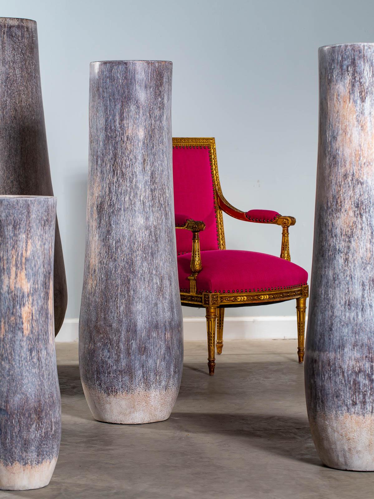 Contemporary Five Organic Modern Palmwood Tree Sculptures Sumatra Indonesia For Sale