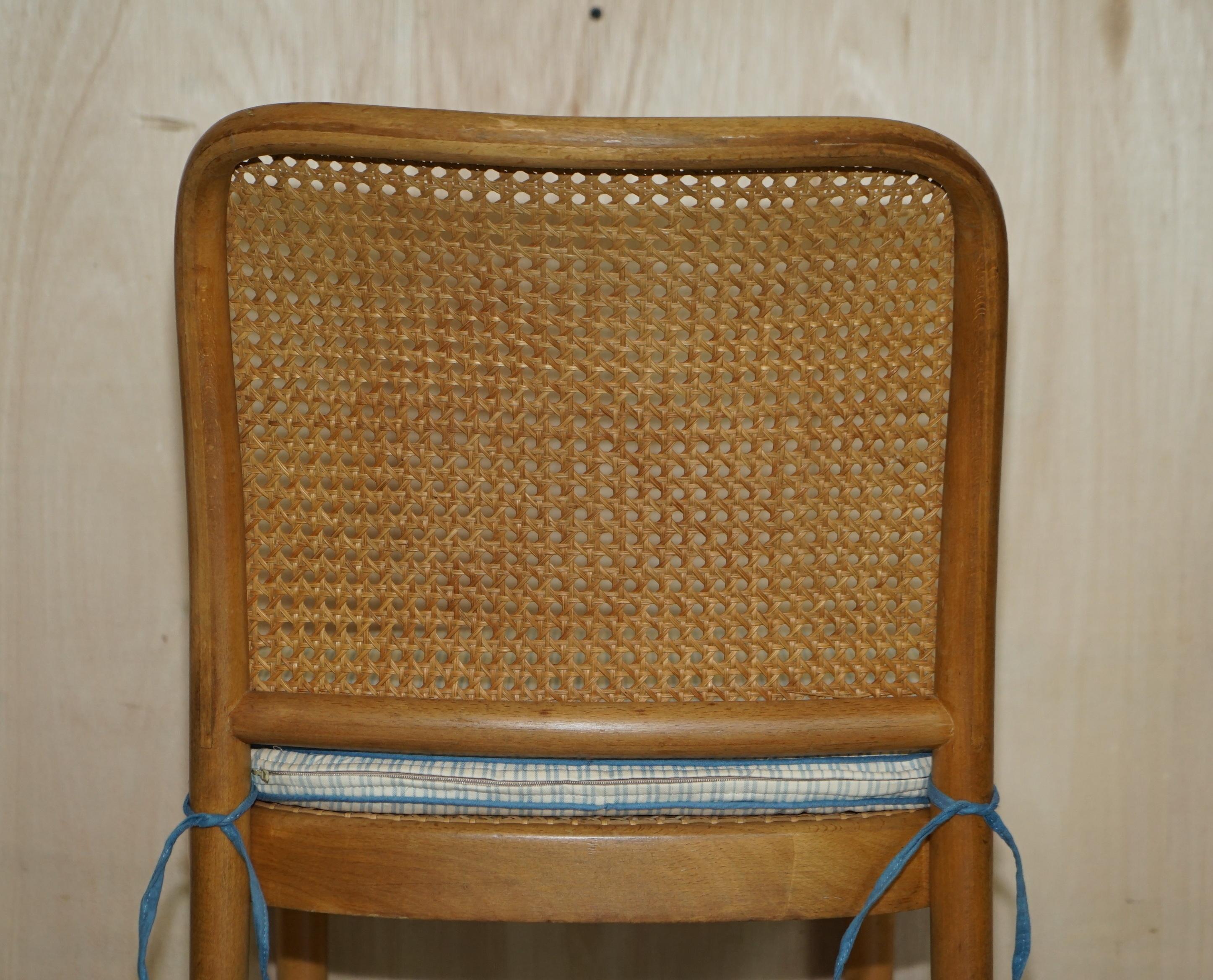 Five Original circa 1920 Dinette Josef Hoffmann Thonet 811 Bergere Dining Chairs For Sale 2