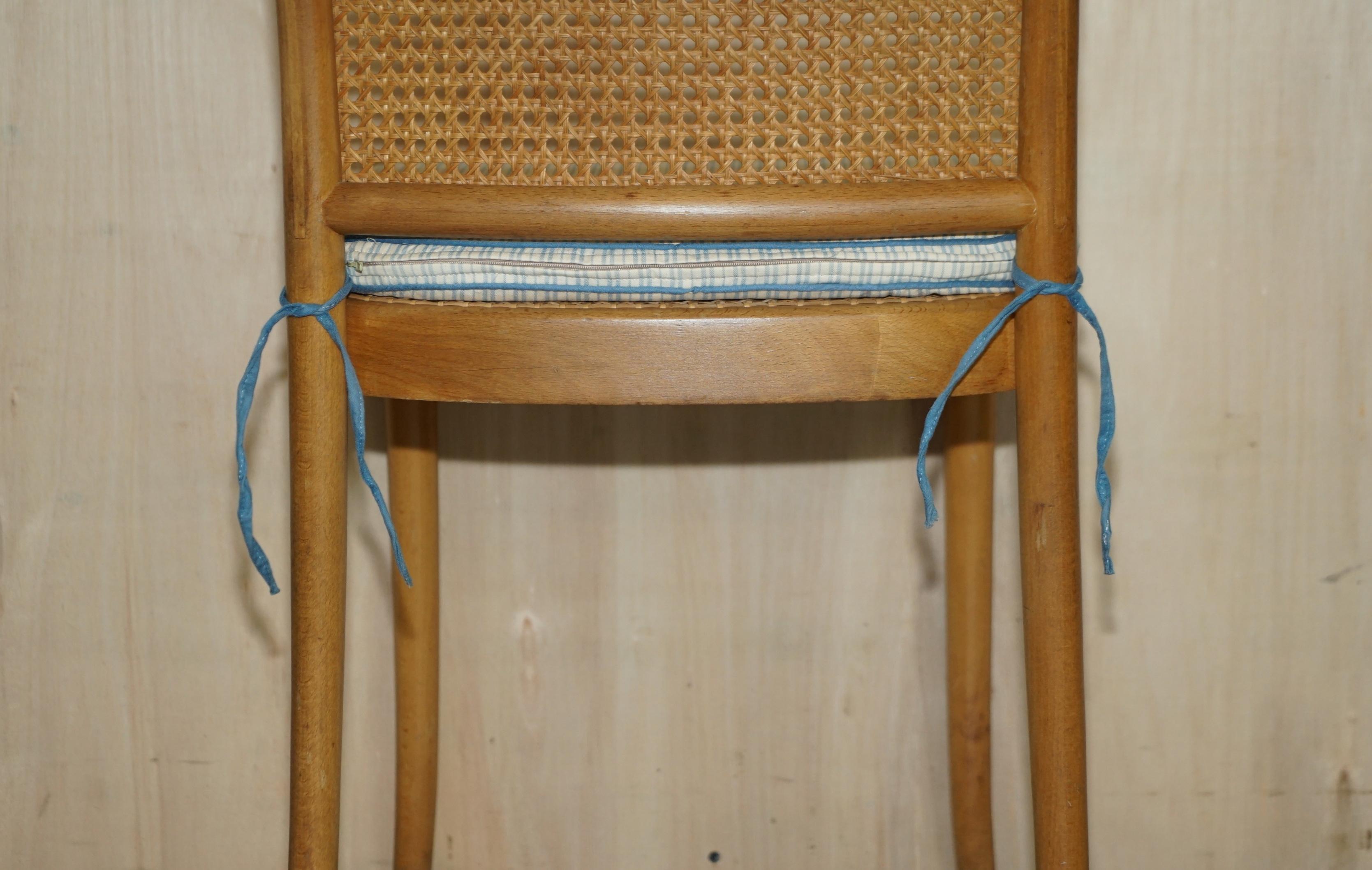 Five Original circa 1920 Dinette Josef Hoffmann Thonet 811 Bergere Dining Chairs For Sale 3