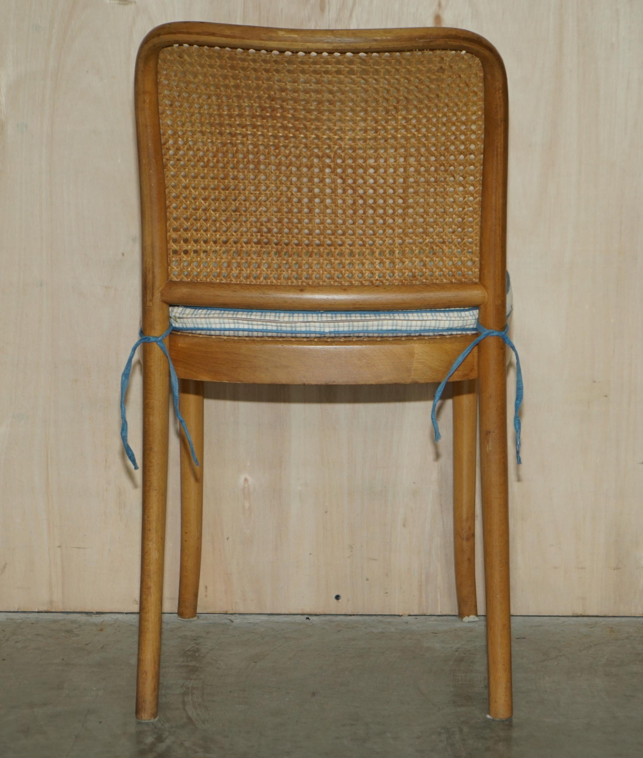 Five Original circa 1920 Dinette Josef Hoffmann Thonet 811 Bergere Dining Chairs For Sale 1