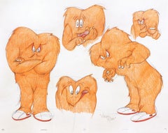FIVE ORIGINAL DRAWINGS OF GOSSAMER - Signed By Virgil Ross